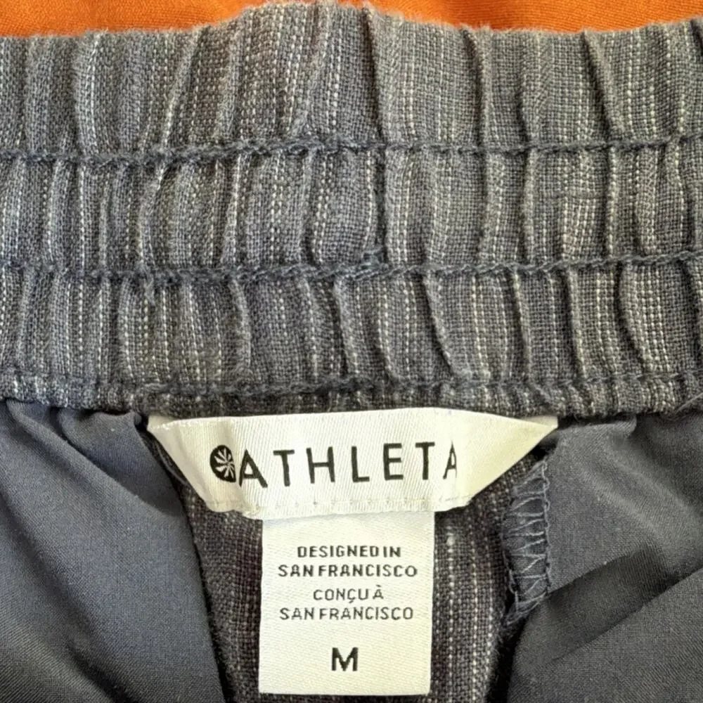 Athleta Retreat Women's High Rise Pants Wide Leg Size M Blue Raining Violet - Picture 5 of 8